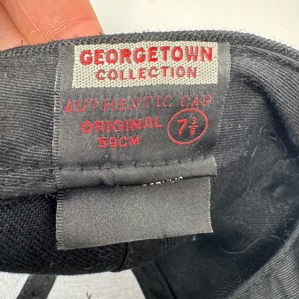 DC Shoes Georgetown Collection Fitted Hat Black White Size 7 3/8 Flat Brim Cap